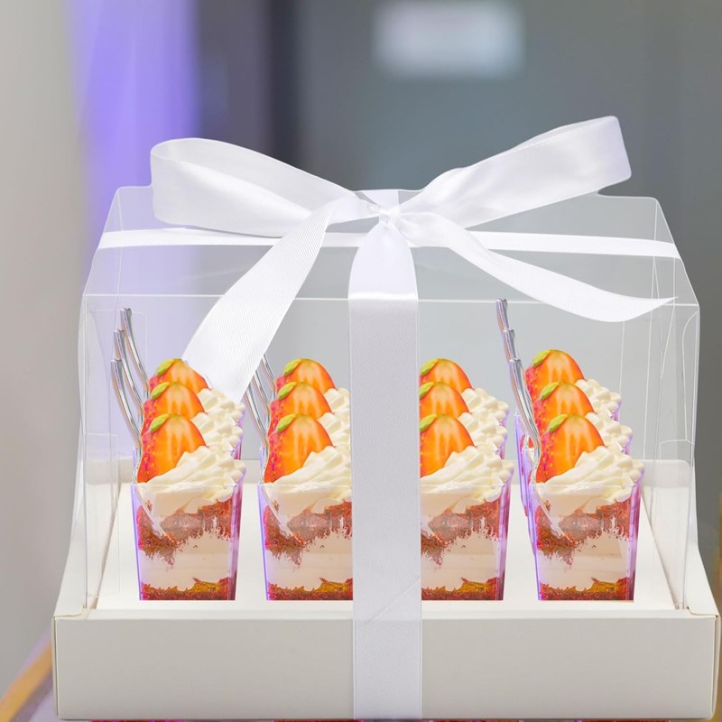 10 Pack Dessert Shooter Box for 12 3 oz Square Dessert Shooter Cups Cupcake gallery