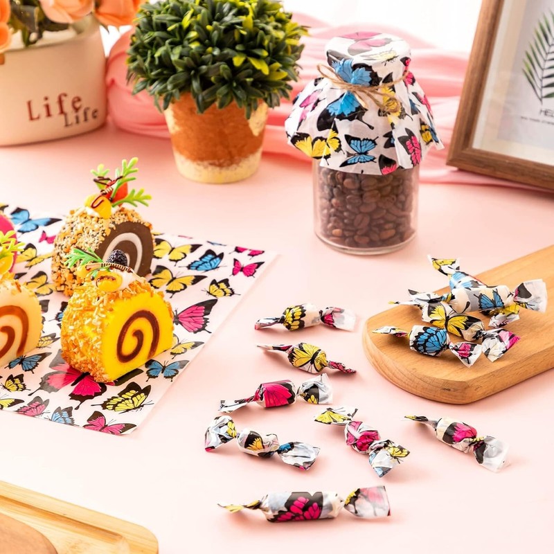 Waterproof Butterfly Wax Paper Sheets - 100 Pcs, Perfect for Sandwiches & Snacks gallery