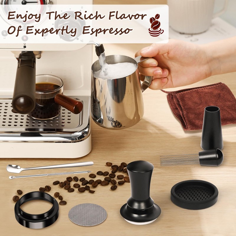 Y-Step 25 PCS Espresso Accessories Kit, Tamper Kit 51mm, Black gallery