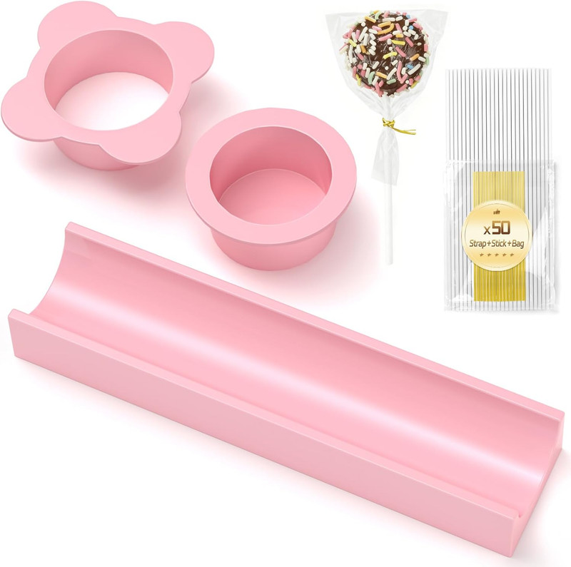 Round Cake Pop Mold Set with 50PCS Sticks Bags Ties,1.75 Inch Cake Pop Cutter an