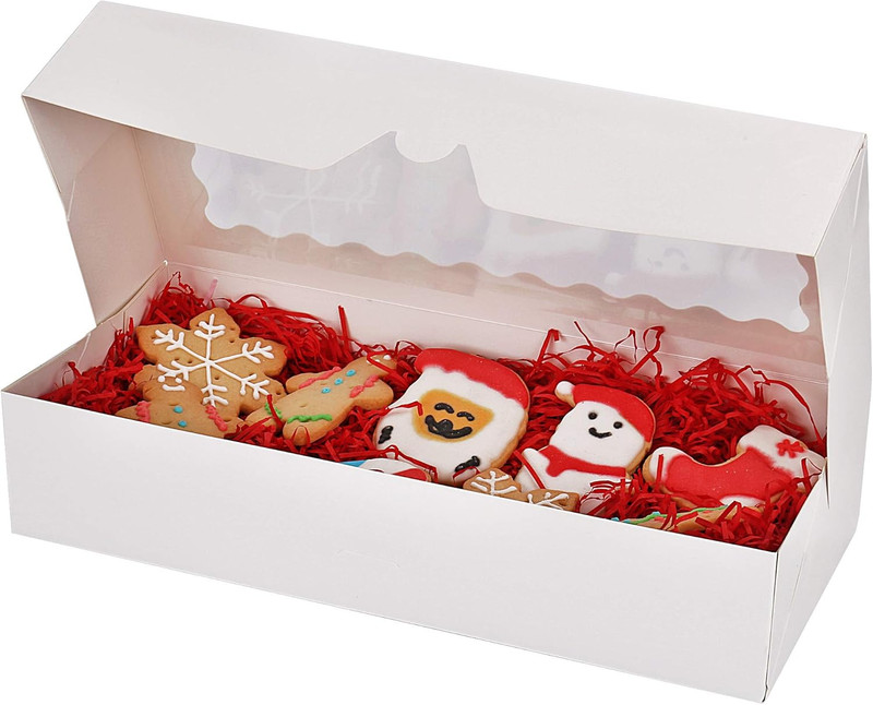30-Pack Cookie Boxes 12.5" X 5.5" X 2.5", Bakery Boxes with Window, Auto-Popu... gallery