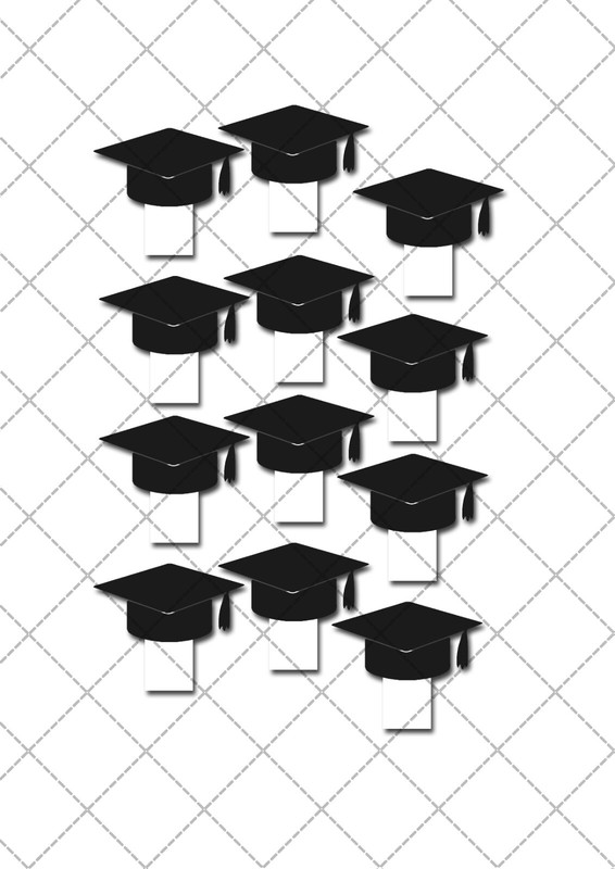 Graduation Hat Pre-cut Edible Stand-Up Wafer Card Toppers gallery