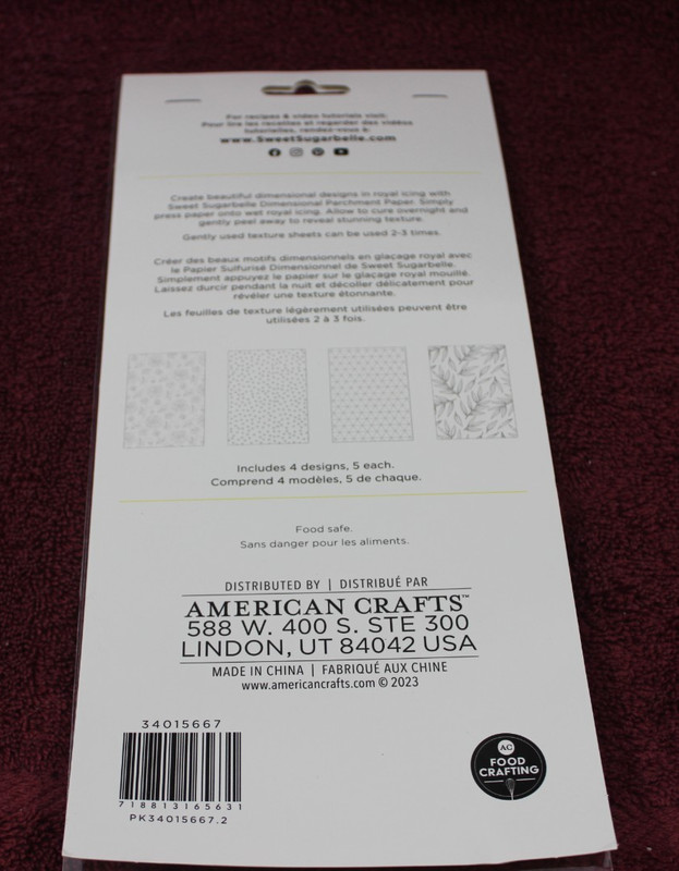 2 Packs Sweet Sugarbelle Dimensional Parchment Paper Texture Sheets Royal Icing gallery