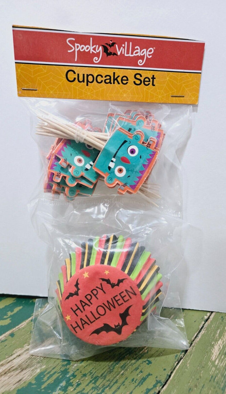 Halloween Frankenstein Cupcake Set 24 Baking Cups & 24 Cupcake Picks Decorations gallery