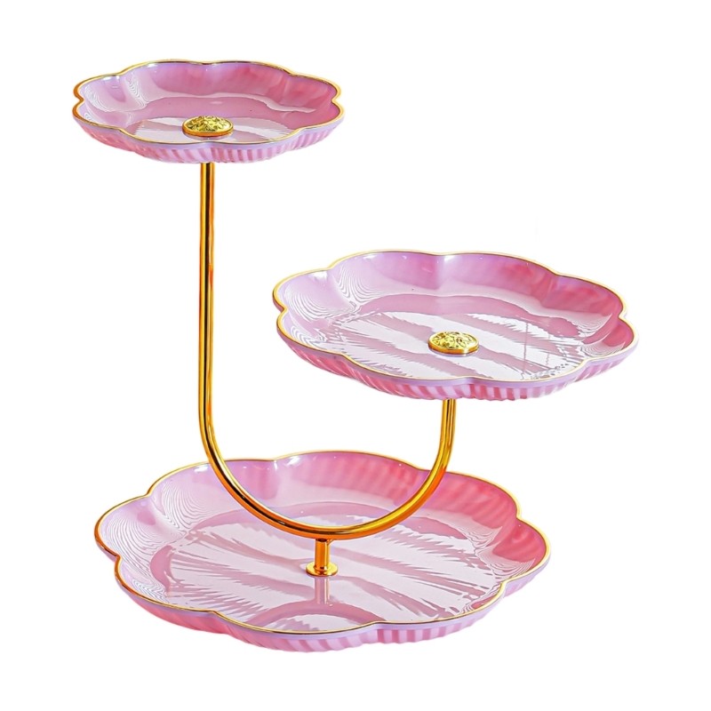 Tea Table Dessert Stand 3 Tiers Plastic Fruit Plate for Home Dining Serving Tray gallery