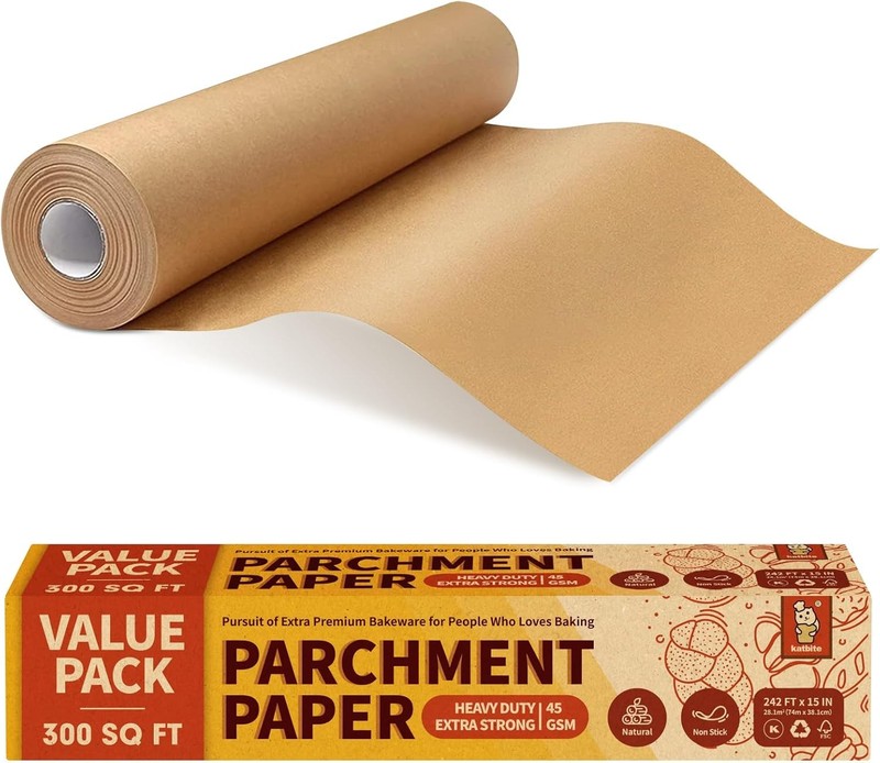 Katbite Unbleached Parchment Paper Roll, 15in x 242ft, 300 Sq.Ft,