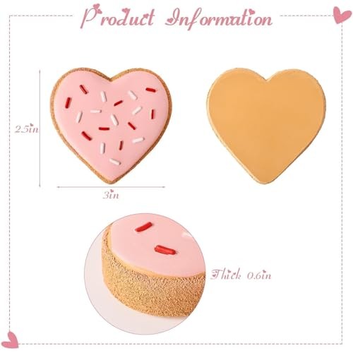 Valentines Day Decor, 6pcs Sweet Candy Heart Cookies Resin Valentines Table gallery