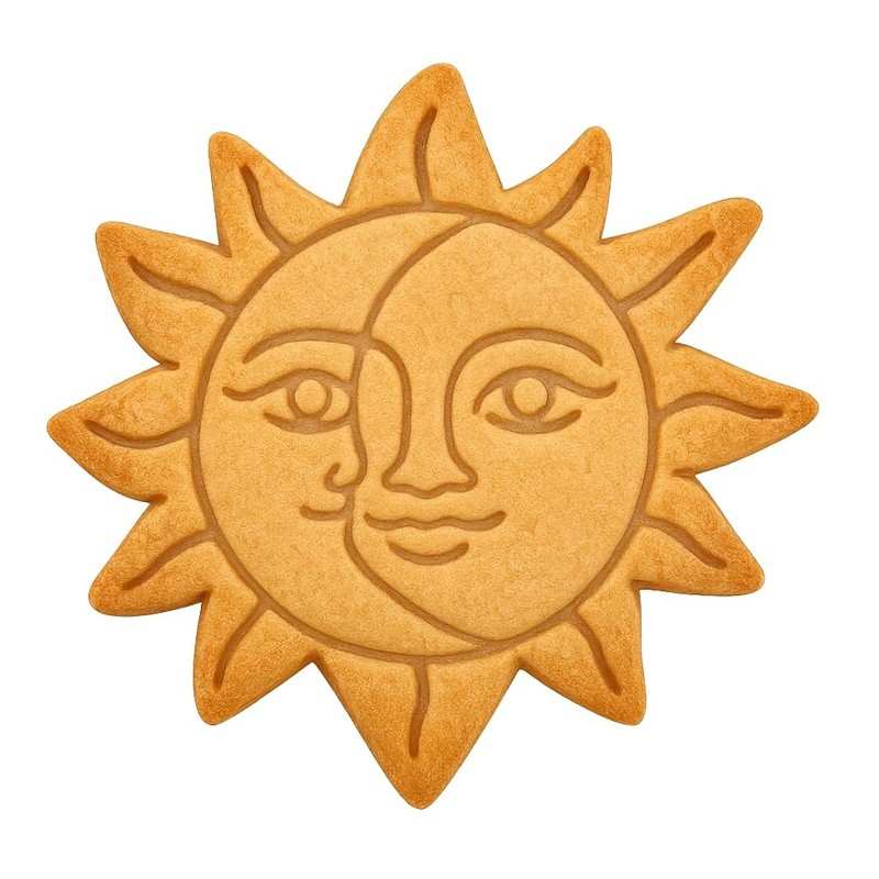 Celestial Sun and Moon Cookie Cutter & Stamp – 4×4″ Heavenly Design for Lunar…