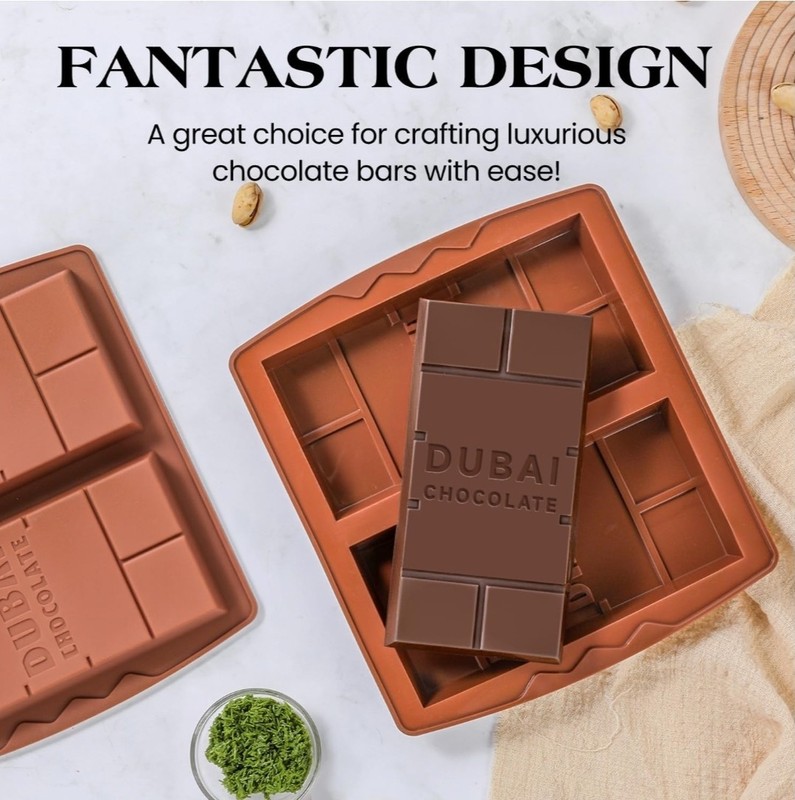 Dubai Chocolate Silicone Mold BPA-Free Oven-Safe Easy Release Bar Mold gallery