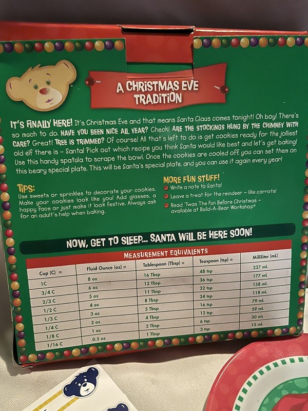 Build-A-Bear Cookie For Santa Kit Plate Recipes Bear Cookie Cutter & Spatula gallery