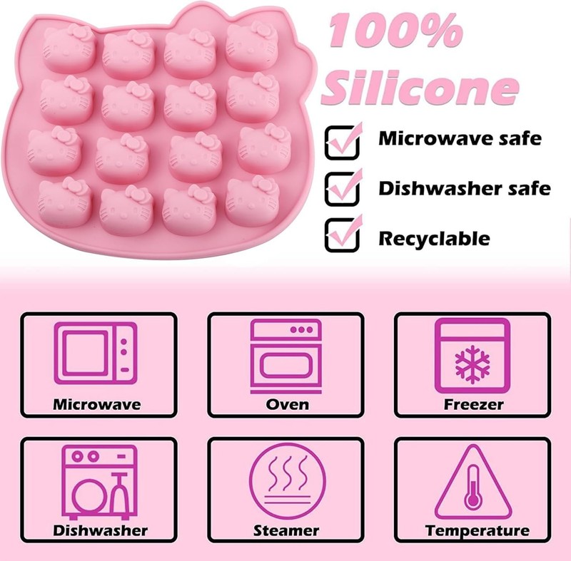 Cute Kitten Chocolate Silicone Mold Silicone Candy Molds 16 Cavity Cat Ice Cube gallery