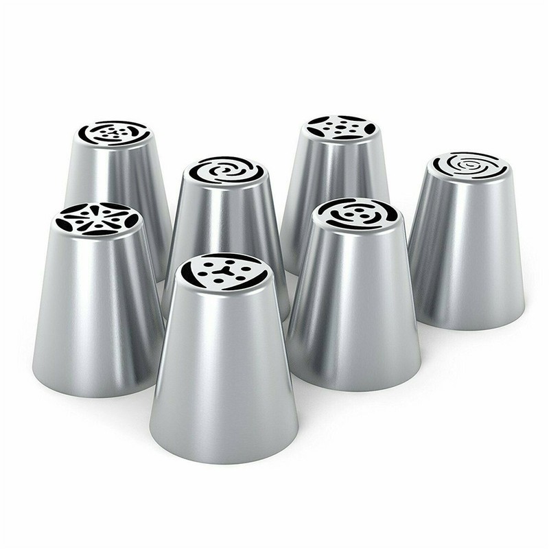 7Pcs Russian Flower Icing Piping Nozzles Pastry Tips Cake DIY Baking Tools Set gallery