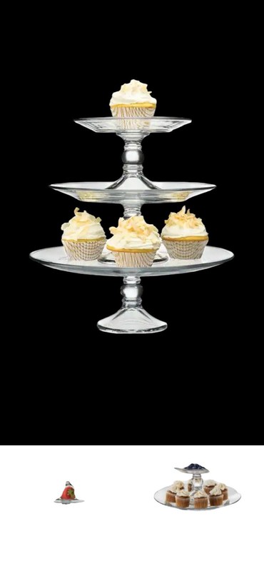 The Cellar 3-Tier Glass Cake Stand. Dessert Display, Elegant Cake Stand.
