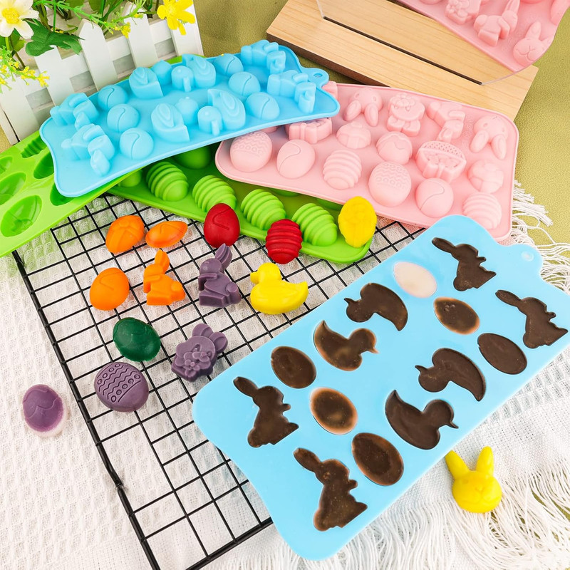 Easter Egg Silicone Mold for Chocolate 5 Packs Egg Shaped Mold Baking Pan for Ea gallery