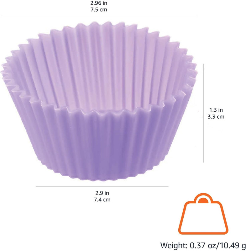 Reusable Silicone Baking Cups, BPA Free Muffin Liners, Dishwasher Safe, 2.9 X 2. gallery