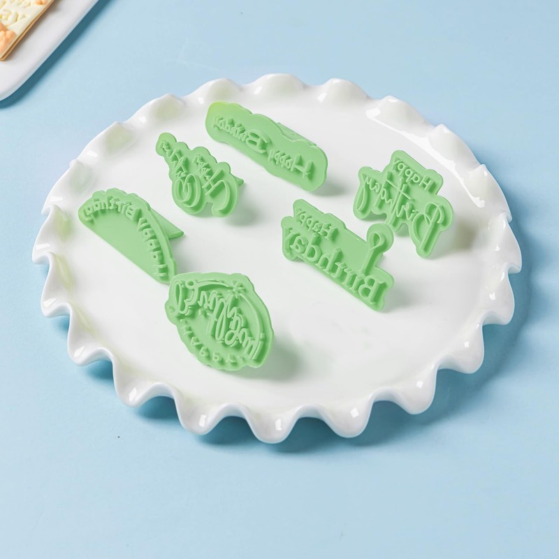 8 Pcs Happy Birthday Fondant Letter Cutters,Cookie Stamps for Cake Cookie Bak... gallery