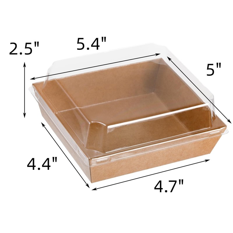 100 Pack Charcuterie Boxes with Clear Lids, 5.4"×5"×2.5" Paper Bakery Dessert... gallery