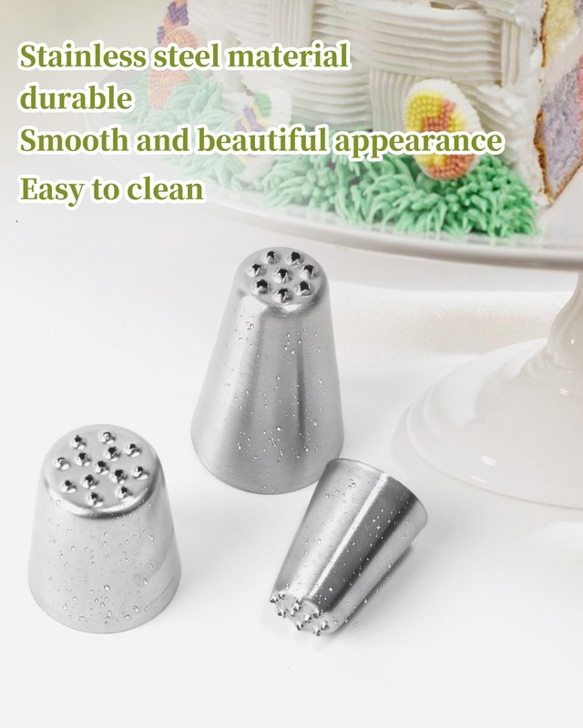 3pcs Grass Icing Nozzles Set Cake Decorating Tips Piping Stainless Steel DIY gallery