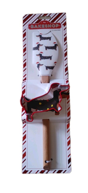 Christmas Dachshund Spatula & Dachshund Cookie Cutter Set from The Bake Shop NWT
