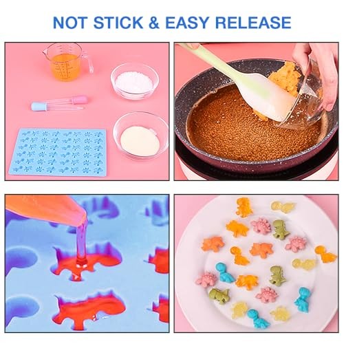Silicone Gummy Molds Set of 5, Candy Molds with 2 Droppers for 5 Shape gallery