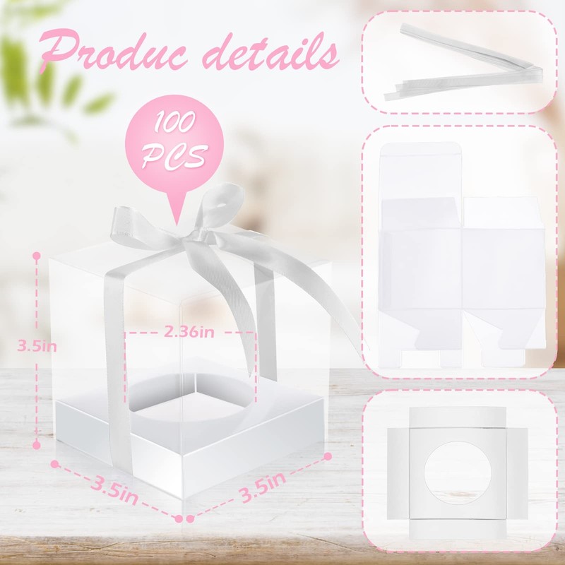 100 Pcs Clear Plastic Individual Cupcake Boxes 3.5" Single Cupcake Containers... gallery