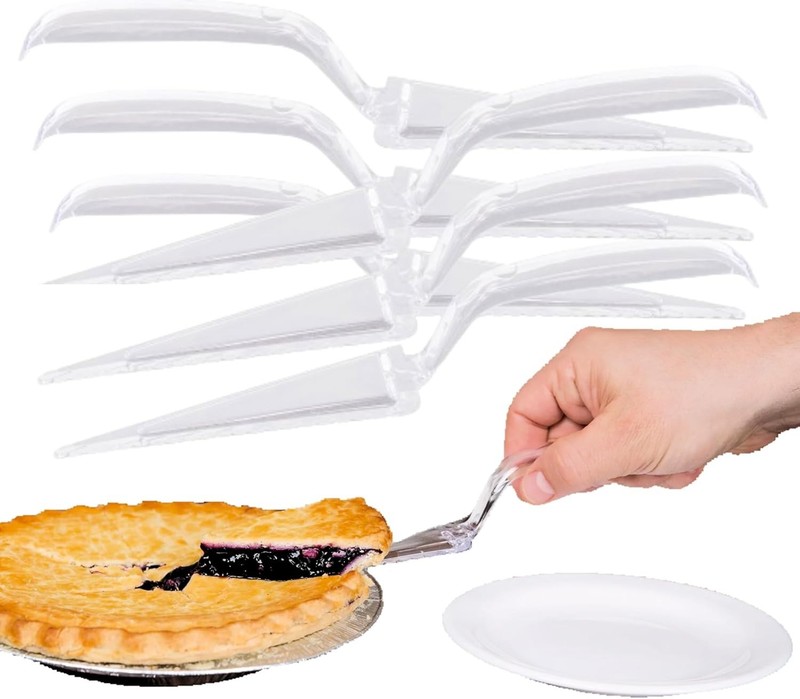 Clear 10" Disposable Plastic Pie & Cake Servers Heavy Duty Spatula Serving gallery