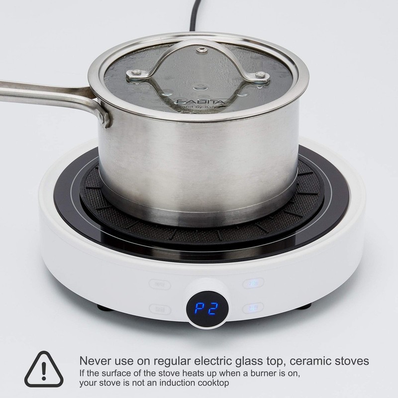 Lazy K Induction Cooktop Mat - Silicone Fiberglass 6.2inches- XS(BK), Black gallery