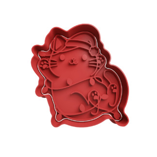 Cat with Christmas Lights Cookie Cutter