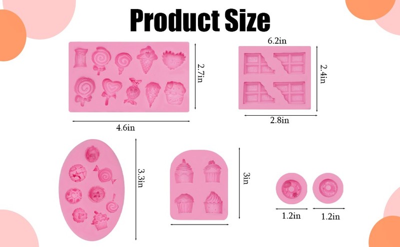 Ice Cream Cones Silicone Molds 6 Pcs, Lollipop Chocolate Fondant Mold for gallery