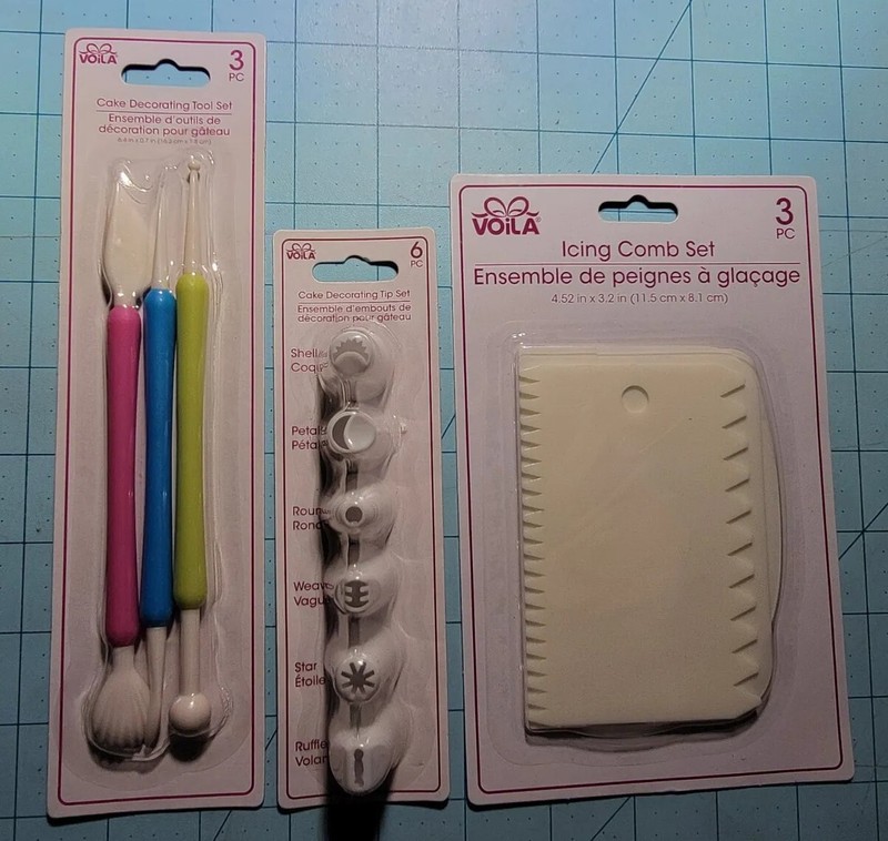 Voila Brand: Cake Deco Trio – Icing Combs, Tip Set & Tool Set – New & Free Ship