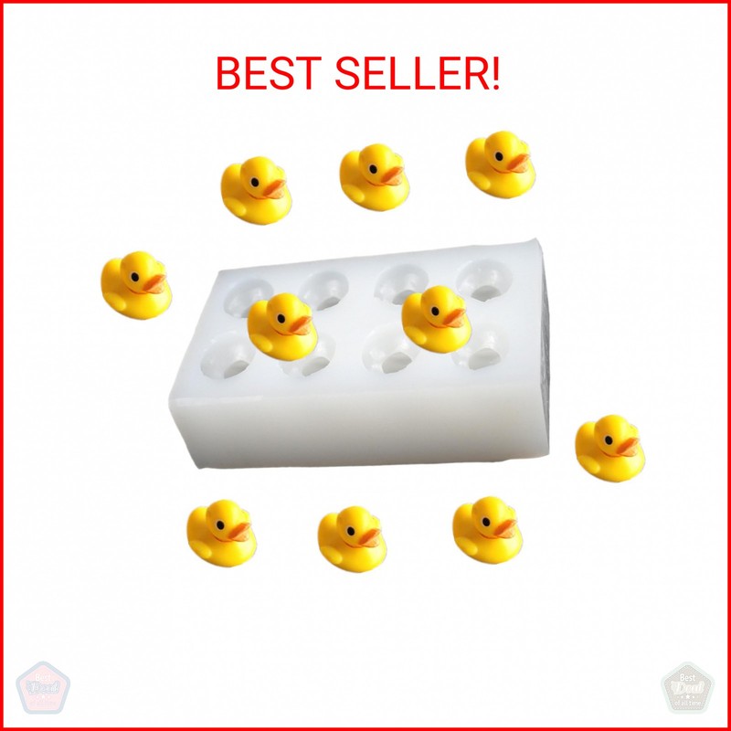 1 Pack 8-Cavity 3D Duck Mold Exquisite Mini Resin Duck Silicone Mold for Epoxy R