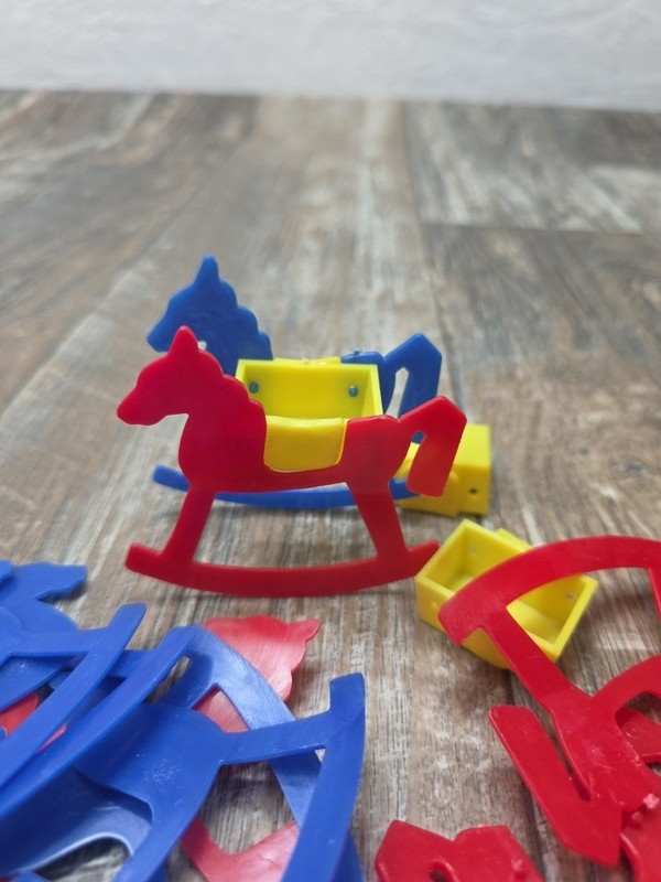 6 Rocking Horse Cake Toppers or Party Favors 1970s Wilton Snap Together gallery