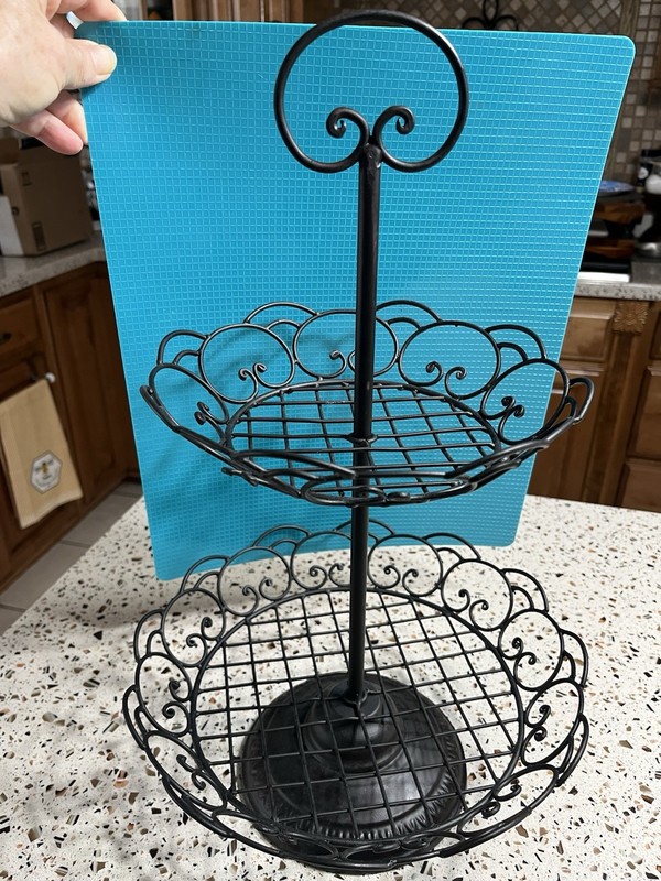Black Two Tiered Metal/Wire, Dessert, Or Cupcake Stand gallery
