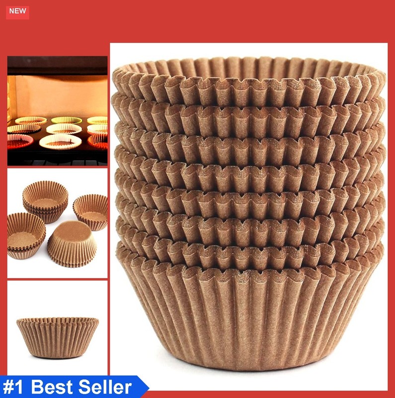 Paper Cupcake Liners 200 Pcs Standard Size Natural Baking Cups Greaseproof