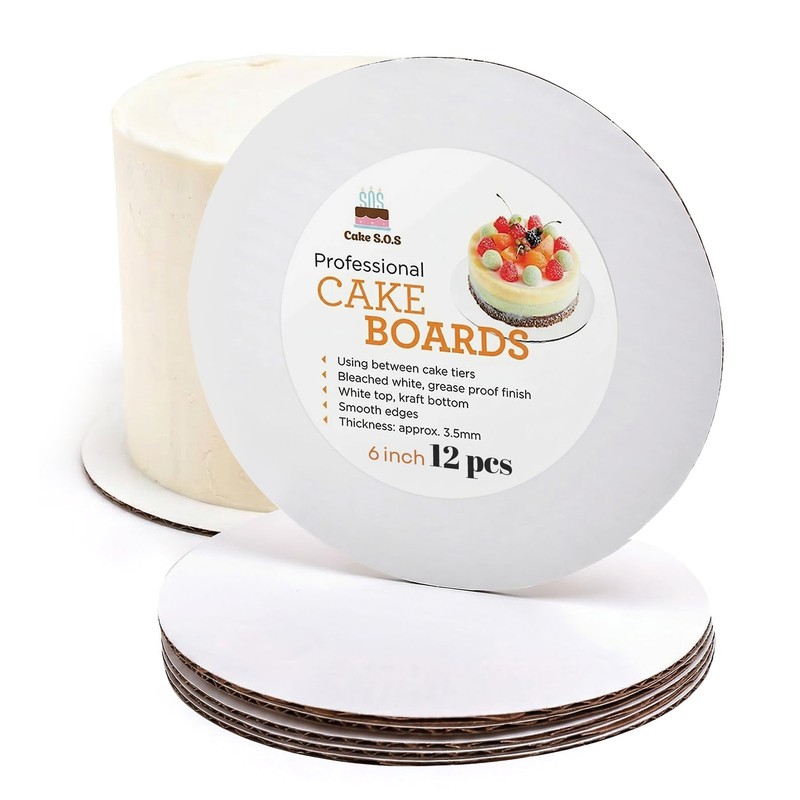 6 inch White Round Coated Cakeboard, Waxed Greaseproof, Disposable Cake Circl…