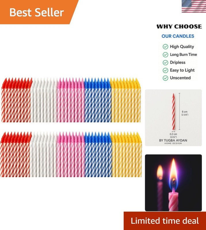 by Tugba Aydan – Birthday Candle – 144 Count Mix Color Birthday Candles for C…