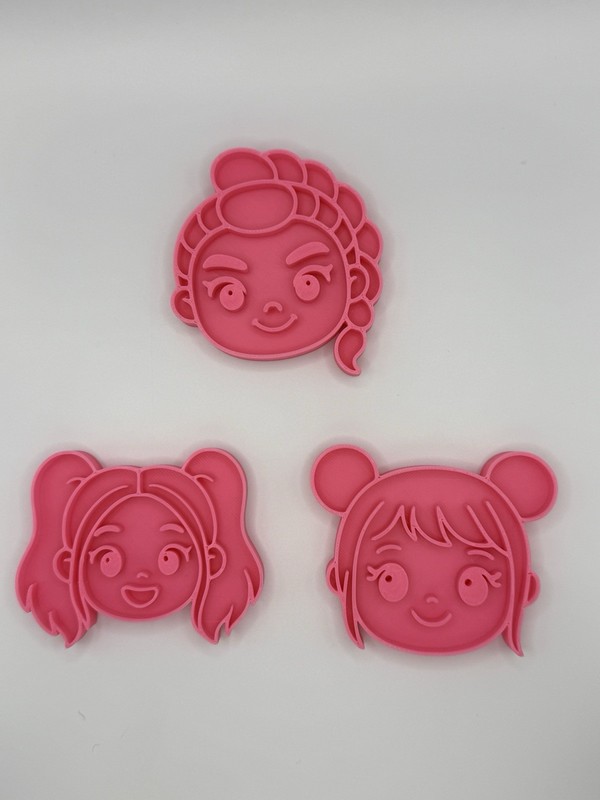 K-Pop Cookie Cutter Set 3D Printed Fondant – Ramen Cup, Cat, Bird, Chibi Faces gallery