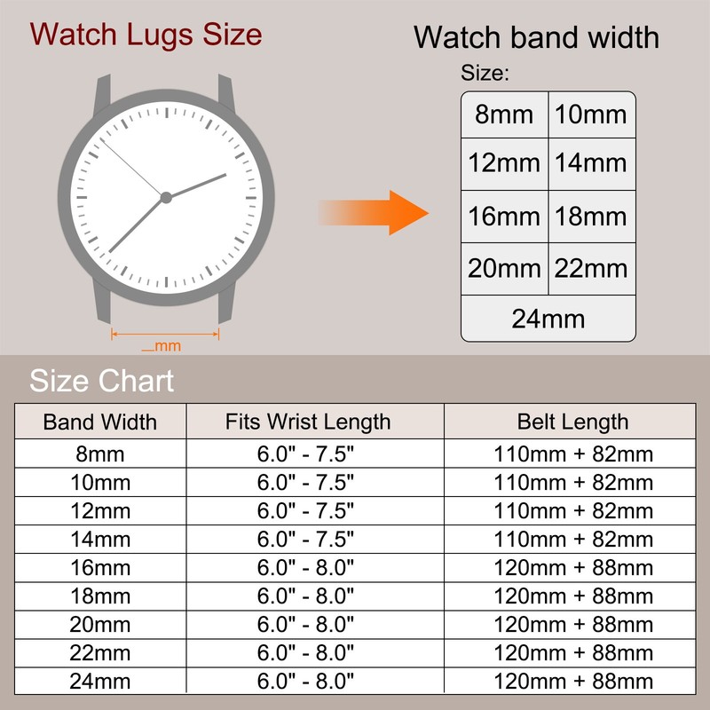 Genuine Leather Strap 20mm for Watch with White/Black Buckle gallery