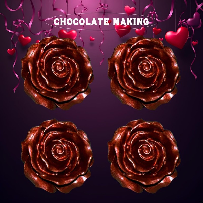 2PCS Rose Flowers Silicone Molds Cake Chocolate Mold Wedding Cake Decorating ... gallery