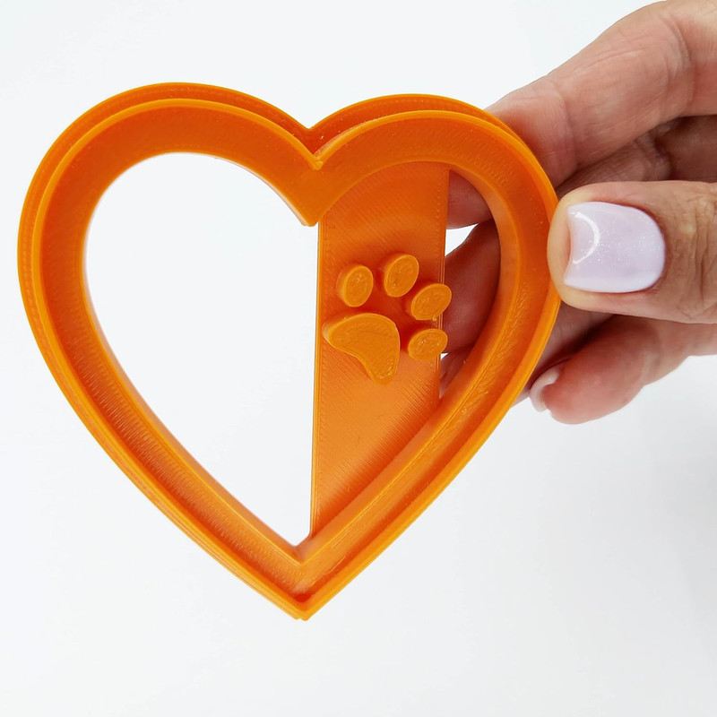 Heart with Paw Print Cookie Cutter Suitable for Cookie Dough Fondant Craft Clay gallery
