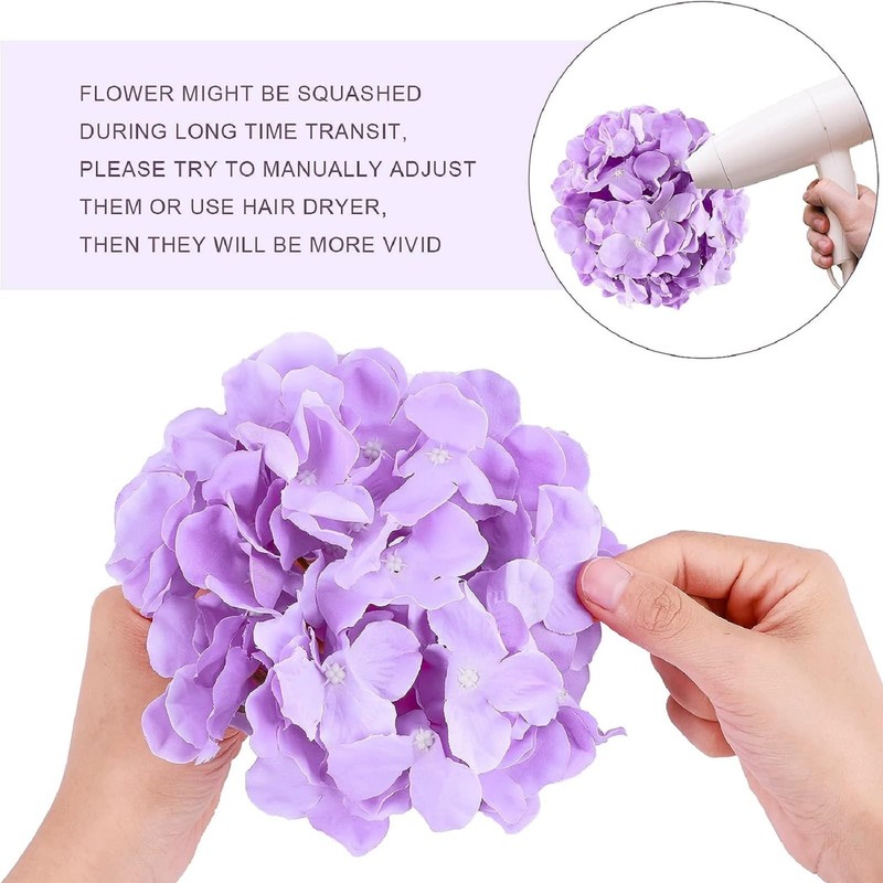 Tigeen 100 Pcs Hydrangea Artificial Flowers Bulk 7.48 Inch Artificial gallery