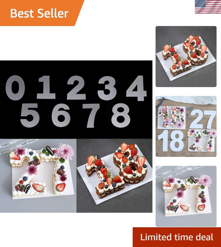 Cake Stencils 0-8 Number Flat Plastic Mold Numerical Templates Cutting for DI…