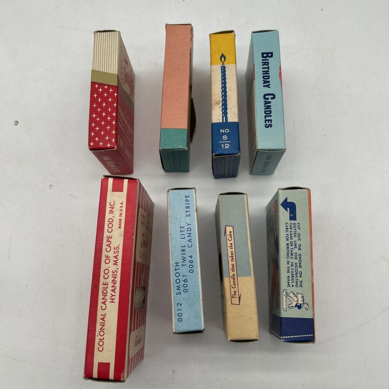 Lot Of 8 Vintage Birthday Candles In Boxes MCM Kitchen Cake Candles gallery