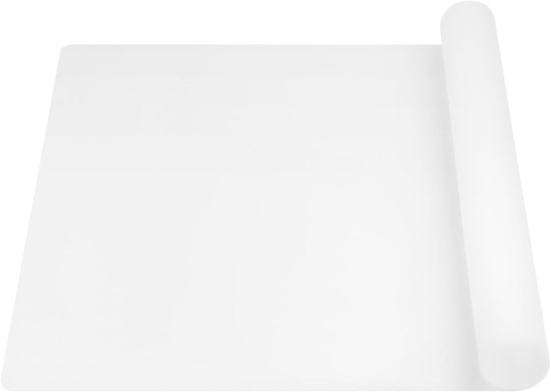 Silicone Mat for Kitchen Counter – Cuttte 23.6″L x 15.8″W, White Translucent