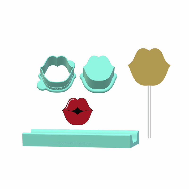 Valentines Lips Cake Pop Mold | Deluxe Cutter, Popper, and Tray Option