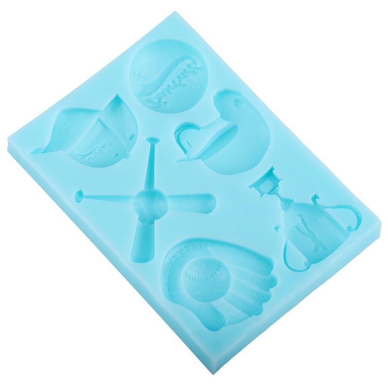 Baseball Fondant Molds Baseball Cap Bat Silicone Mold for Sports Theme Cake D... gallery