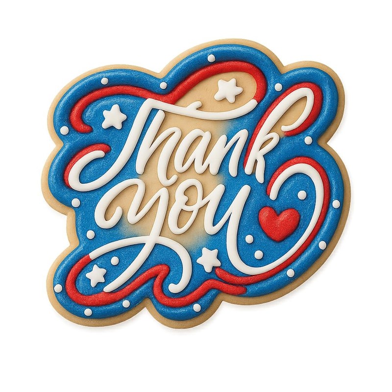 Elegant Thank You Cookie Cutter & Stamp 4x3.76" for Baking & Fondant Clay Gifts gallery