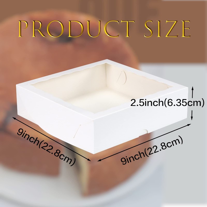 14pcs 9x9x2.5 Inches Bakery Boxes with Window for Pie, Breakable Heart, Choco... gallery