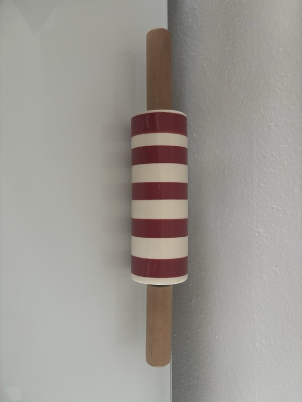 NWOT Christmas Red Striped Wood handled Rolling Pin Wondershop gallery