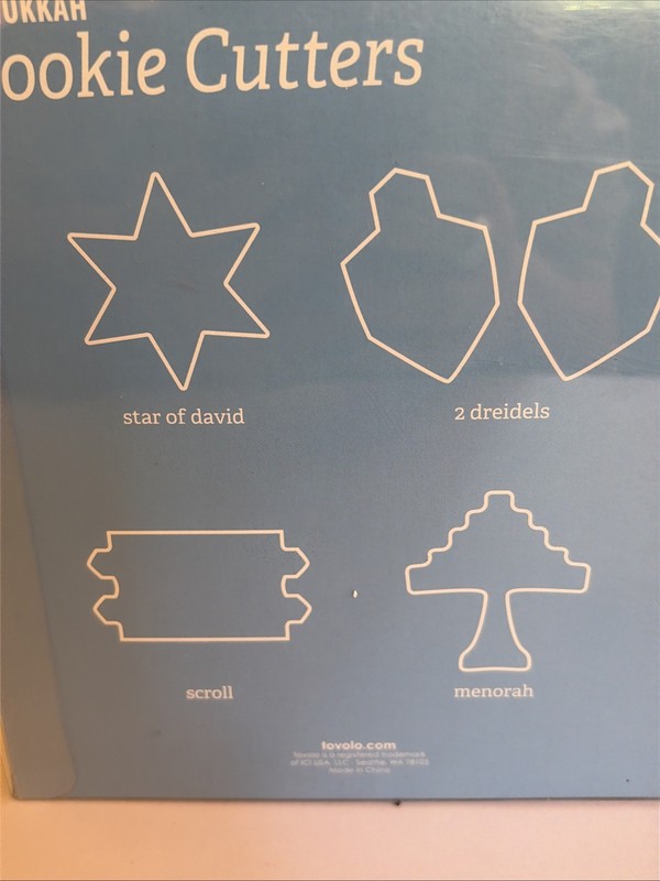 New Tovolo Elements Hanukkah Cookie Cutters Star 2 Dreidels Menorah Scroll gallery